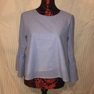 Sunset & sixth blue bell sleeve top